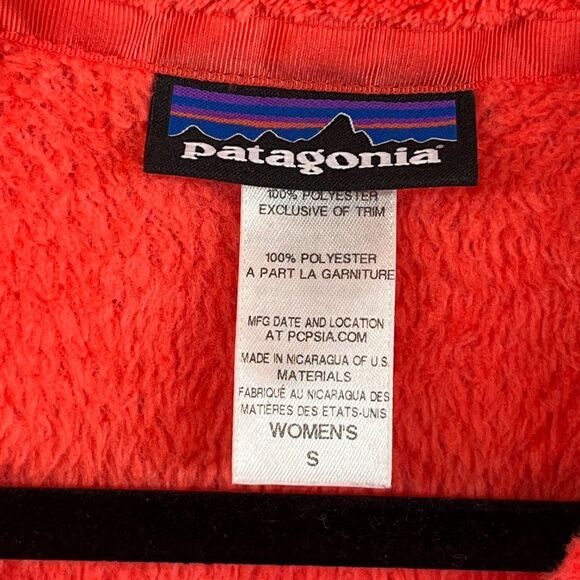 Patagonia Re-Tool T Snap Coral Orange Fleece Pullover - Picture 12 of 12